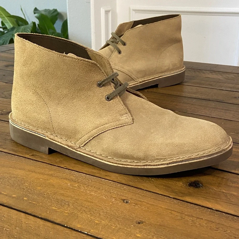 Clarks Bushacre 2 Taupe Suede Chukka Boots Mens 11.5 W 26141154